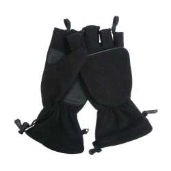 Перчатки Klapphandschuhe fleece Black | Mil-Tec