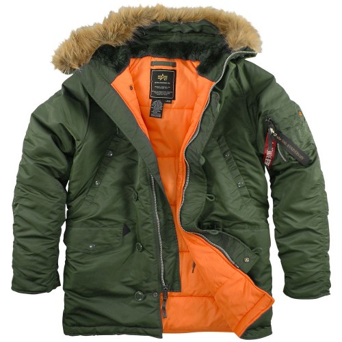 Куртка Alpha Industries N-3B Slim Fit Parka Sage/Orange фото 1