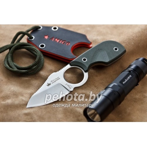Нож шейный Amigo X D2 Satin Black | Kizlyar Supreme фото 1