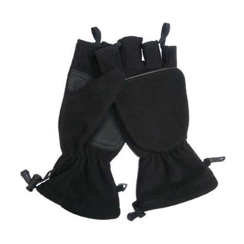 Перчатки Klapphandschuhe fleece Black | Mil-Tec фото 1