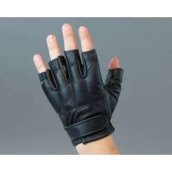 Перчатки тактические кожаные без пальцев DEFENDER Black | Mil-tec