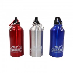 Бутылка питьевая с карабином 400 мл Silver | Следопыт