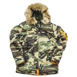 Камуфляжная зимняя куртка Аляска HUSKY Camo/Orange | Nord Denali