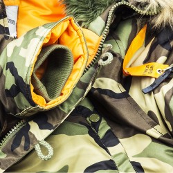 Камуфляжная зимняя куртка Аляска HUSKY Camo/Orange | Nord Denali