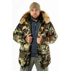 Камуфляжная зимняя куртка Аляска HUSKY Camo/Olive | Nord Denali