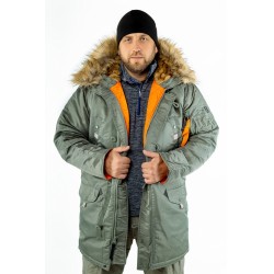 Куртка Аляска HUSKY Long Olive/Orange | Apolloget