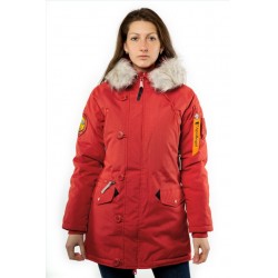 Куртка Аляска женская OXFORD Simple Red / White Grey | Apolloget