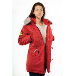 Куртка Аляска женская OXFORD Simple Red / White Grey | Apolloget