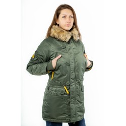 Куртка Аляска женская WMN Sage Green/Yellow | Apolloget