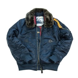 Зимняя куртка Бомбер с мехом Denali B-15 Ink/Red | Nord Denali