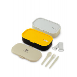 Ланч-бокс с 2 контейнерами на 1.35л 031-1350 Черный/Бежевый | Арктика