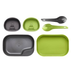 Набор посуды 6 предметов CAMP-A-BOX DUO LIGHT Lime/Dark Grey | WILDO