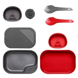 Набор посуды 8 предметов CAMP-A-BOX DuoComplete Red/Dark Grey | WILDO