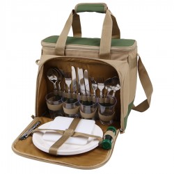 Сумка-холодильник с набором посуды 4100-4 Зеленый | Арктика