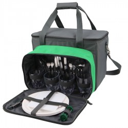 Сумка-холодильник с набором посуды для напитков 4200-4 Серый | Арктика