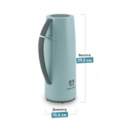 Термос Питьевой со стеклянной колбой 1000мл 1010-1000-CN голубой | Арктика