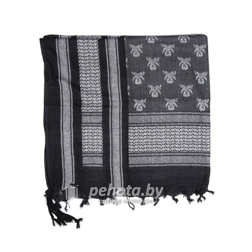 Арафатка Шемаг Skull черно-белый | Mil-tec фото 2