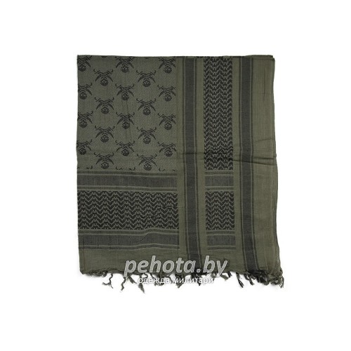 Арафатка Шемаг Skull олива-черный | Mil-tec фото 2