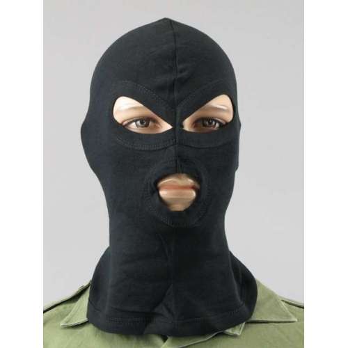 Балаклава трех-точечная хлопковая Black | Mil-tec фото 2