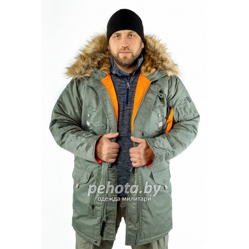 Куртка Аляска HUSKY Long Olive/Orange | Apolloget фото 2