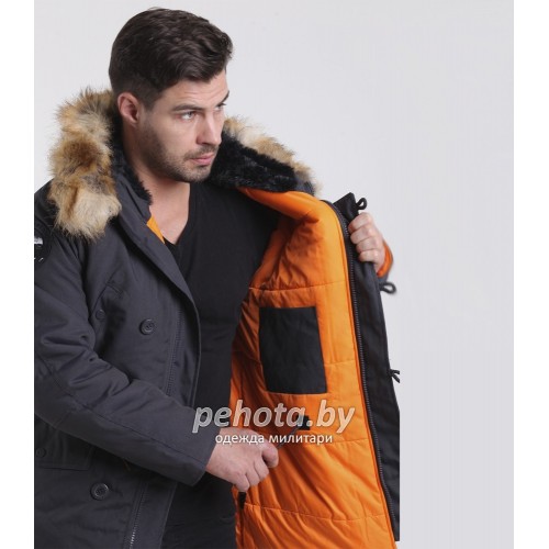 Куртка Аляска OXFORD Grey Black/Orange | Apolloget фото 5