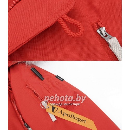 Куртка Аляска женская OXFORD Simple Red / White Grey | Apolloget фото 5