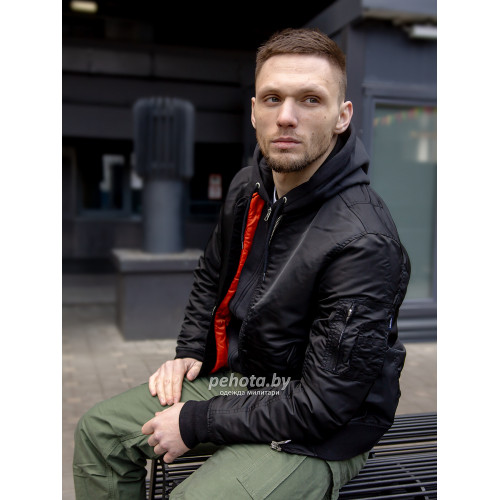 КУРТКА БОМБЕР ROW 2219 BLACK | VINTAGE INDUSTRIES фото 4