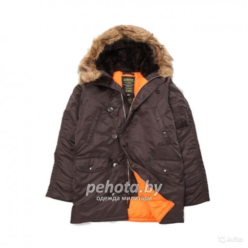 Куртка N-3B Slim Fit Parka Deep Brown/Orange | Alpha Industries фото 1