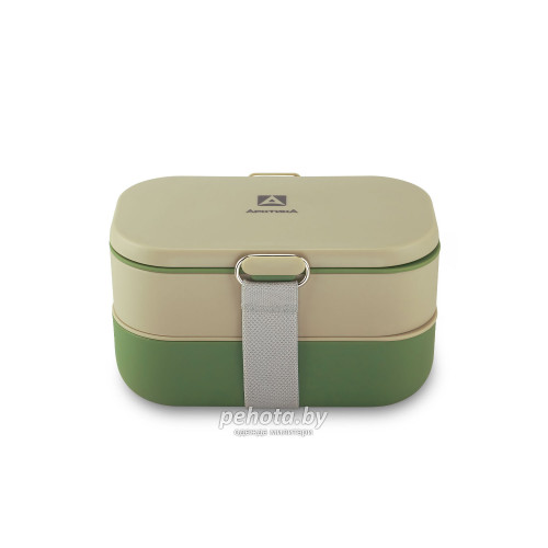 Ланч-бокс с 2 контейнерами на 1.35л 031-1350 Зеленый/Бежевый | Арктика фото 8