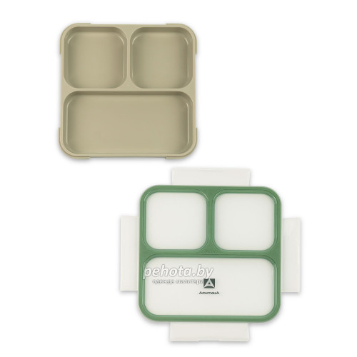 Ланч-бокс с отделениями на 0.8л 033-800 Зеленый/Бежевый | Арктика фото 3