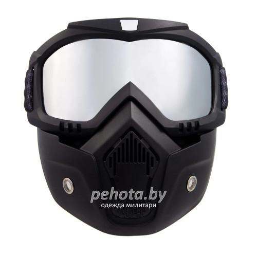 Маска мотоциклетная/снегоходная M7 PF-SMG-06 линза chrome silver + transparent | Следопыт фото 2