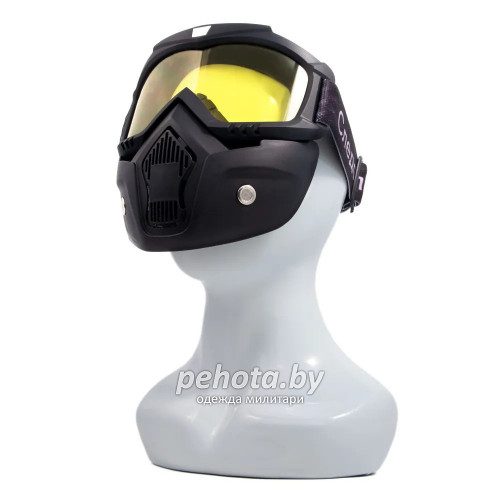 Маска мотоциклетная/снегоходная M7 PF-SMG-08 линза yellow | Следопыт фото 4