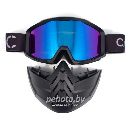 Маска мотоциклетная/снегоходная M8 PF-SMG-10 линза chrome multicolor | Следопыт фото 3