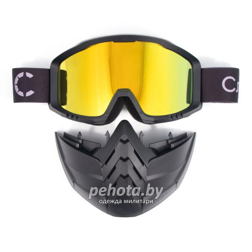 Маска мотоциклетная/снегоходная M8 PF-SMG-11 линза yellow chrome | Следопыт фото 3