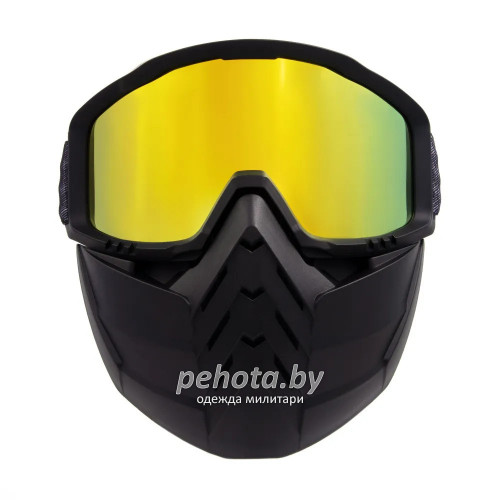 Маска мотоциклетная/снегоходная M8 PF-SMG-11 линза yellow chrome | Следопыт фото 2