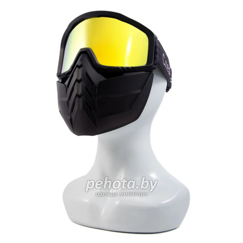Маска мотоциклетная/снегоходная M8 PF-SMG-11 линза yellow chrome | Следопыт фото 4