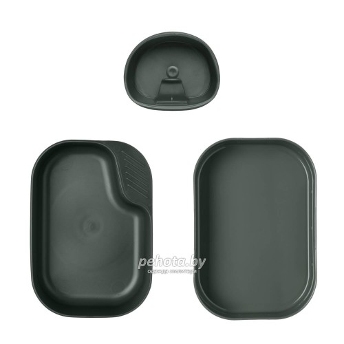 Набор посуды 3 предмета CAMP-A-BOX BASIC Olive Green | WILDO фото 1