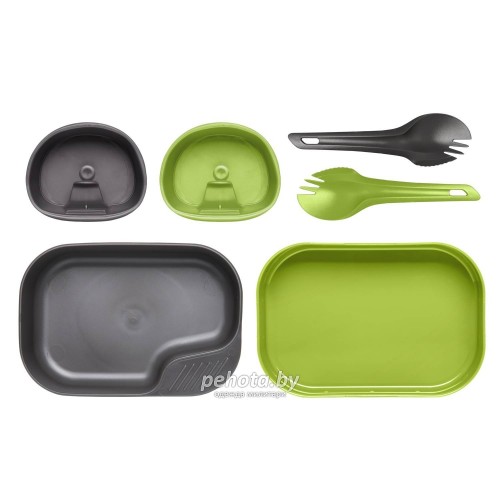 Набор посуды 6 предметов CAMP-A-BOX DUO LIGHT Lime/Dark Grey | WILDO фото 1