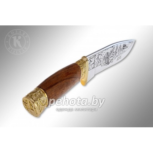 Нож Глухарь Художественное оформленный Латунь | Кизляр фото 2