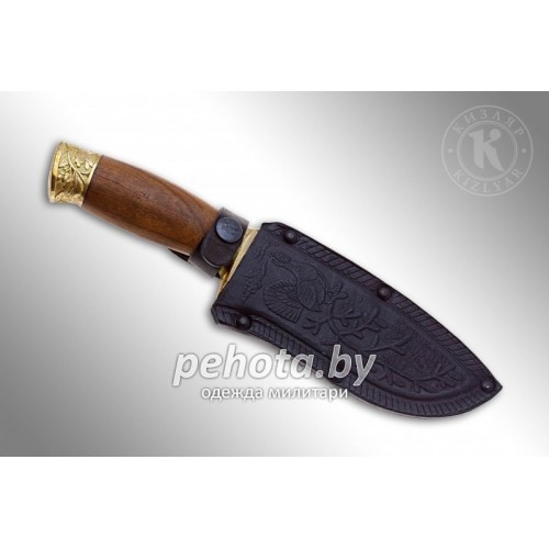 Нож Глухарь Художественное оформленный Латунь | Кизляр фото 3