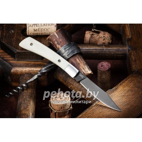 Нож складной Gent 440C BT Кость черный | Kizlyar Supreme фото 1