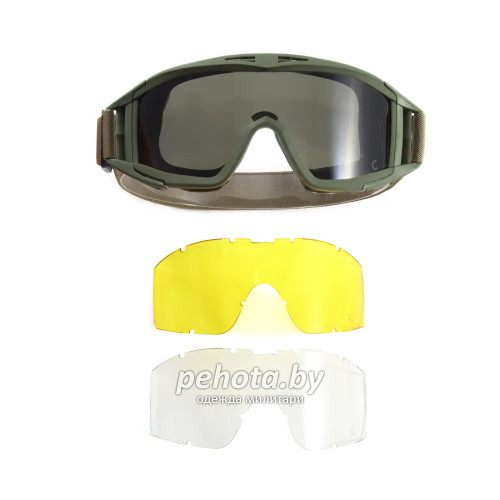 Очки защитные TACTIC со сменными линзами Grey/Yellow/Clear PF-SG-01T | Следопыт фото 3