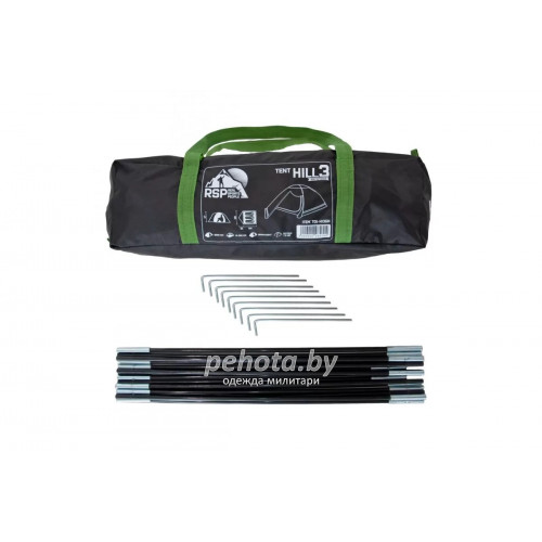 Палатка RSP Hill 3 для туризма и кемпинга зеленая | RSP фото 9