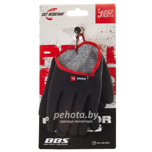 Перчатки Lucky John BBS обрезиненные для захвата рыбы | Norfin фото 2