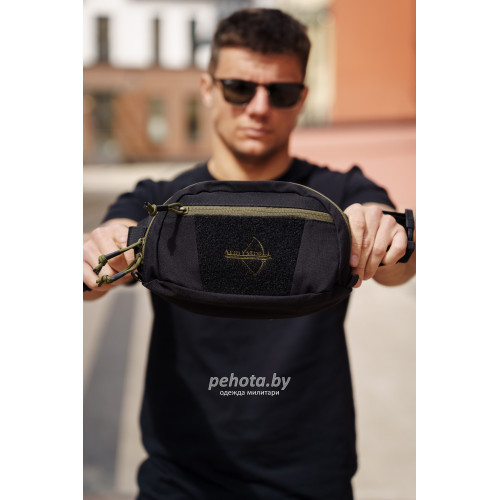 Поясная сумка Bandicoot Black/Olive green | Army stroll фото 4