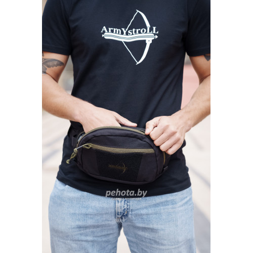 Поясная сумка Bandicoot Black/Olive green | Army stroll фото 3