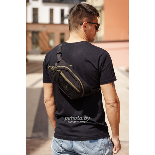 Поясная сумка Bandicoot Black/Olive green | Army stroll фото 2