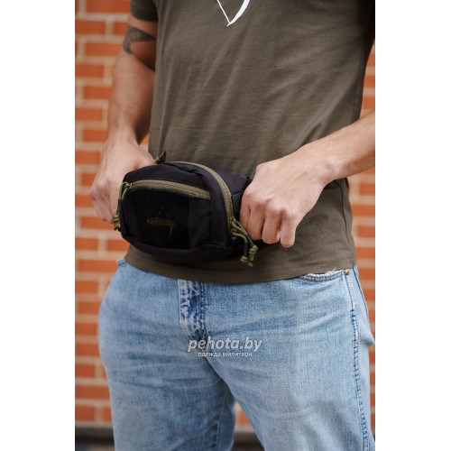 Поясная сумка Possum Black/Olive Green | Army stroll фото 3
