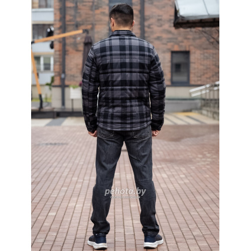 Рубашка Square+padded 3545 grey check | Vintage Industries фото 11