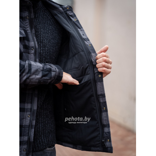 Рубашка Square+padded 3545 grey check | Vintage Industries фото 7